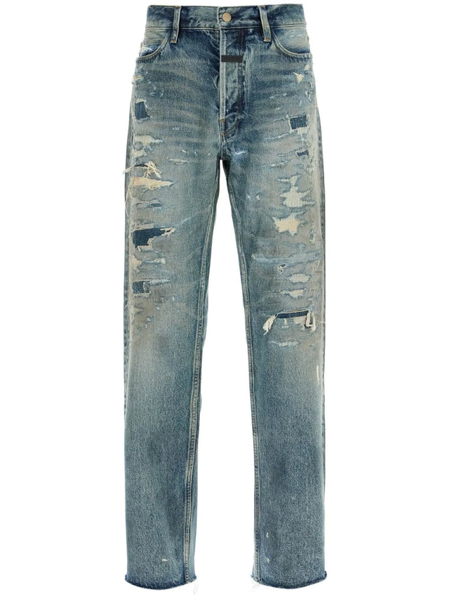 Distressed Straight Cut Jeans With A