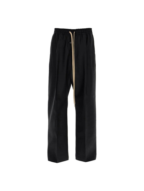 Wide Wool And Silk Trousers