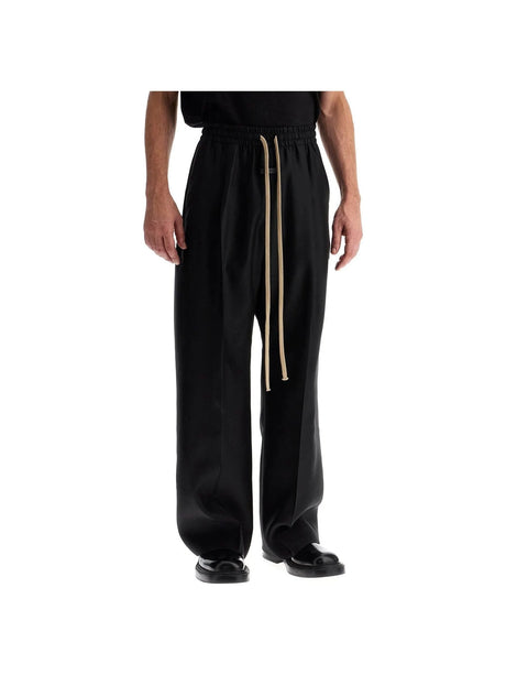 Wide Wool And Silk Trousers