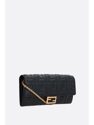 Baguette Ff Embossed Nappa Wallet On Chain