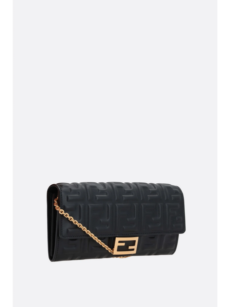 Baguette Ff Embossed Nappa Wallet On Chain