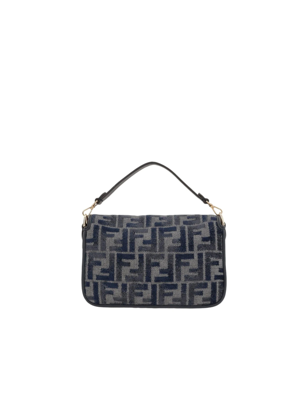 FENDI-Baguette Mini FF Denim Crossbody Bag-JOHN JULIA