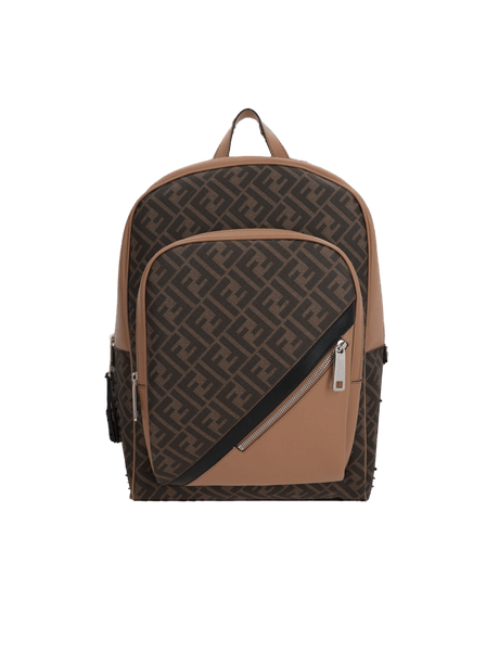 Coated Canvas and Leather FF Backpack-FENDI-JOHN JULIA