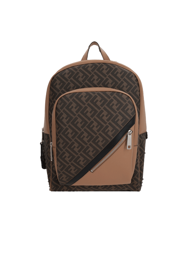 Coated Canvas and Leather FF Backpack-FENDI-JOHN JULIA