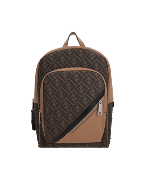 Coated Canvas and Leather FF Backpack-FENDI-JOHN JULIA