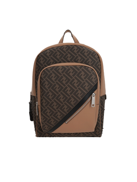 Coated Canvas and Leather FF Backpack-FENDI-JOHN JULIA