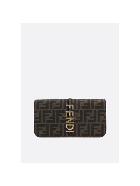 Fendigraphy Smooth Leather Wallet On Chain-FENDI-JOHN JULIA