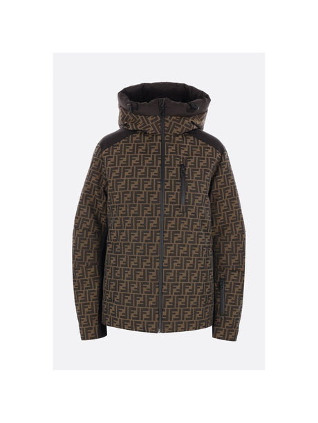 FENDI-FF Jacquard Down Jacket-JOHN JULIA