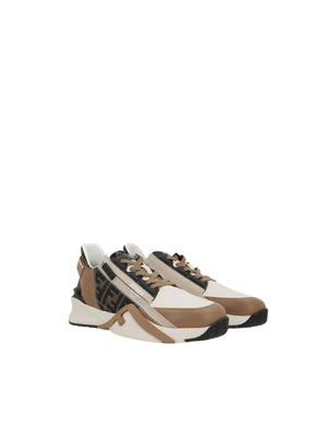 Flow Smooth Leather FF Sneakers-FENDI-JOHN JULIA