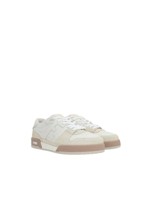 Match Grainy Leather Suede Sneakers-FENDI-JOHN JULIA