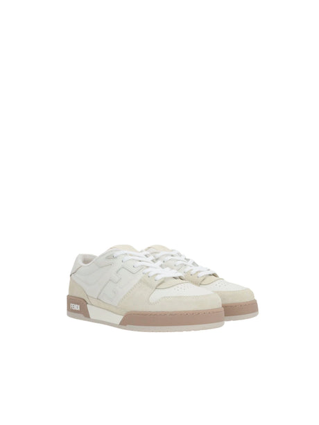 Match Grainy Leather Suede Sneakers-FENDI-JOHN JULIA