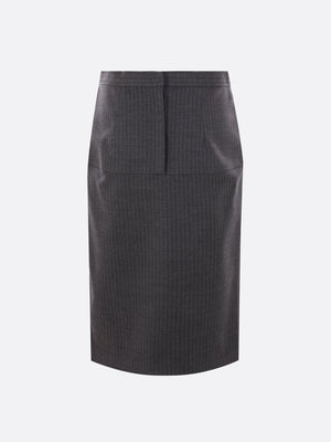 Pinstriped Wool Pencil Skirt-FENDI-JOHN JULIA