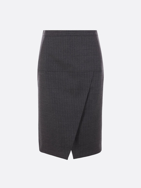 Pinstriped Wool Pencil Skirt-FENDI-JOHN JULIA