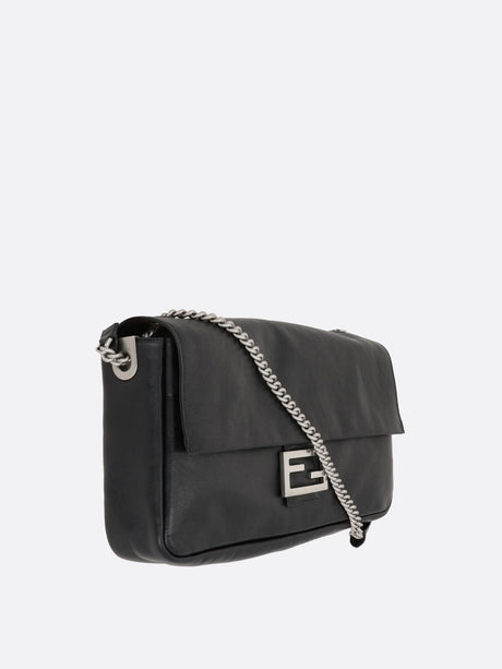 Semi-gloss Leather Baguette Shoulder Bag-FENDI-JOHN JULIA