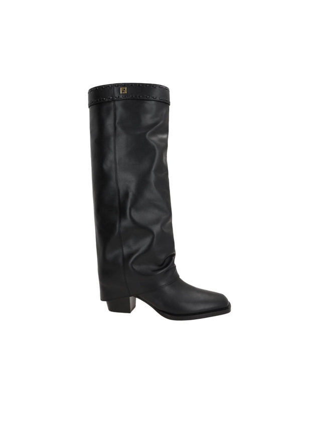 Show Glossy Leather Boots-FENDI-JOHN JULIA