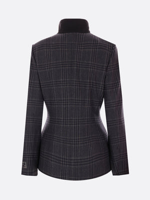 Single-breasted Check Wool Jacket-FENDI-JOHN JULIA