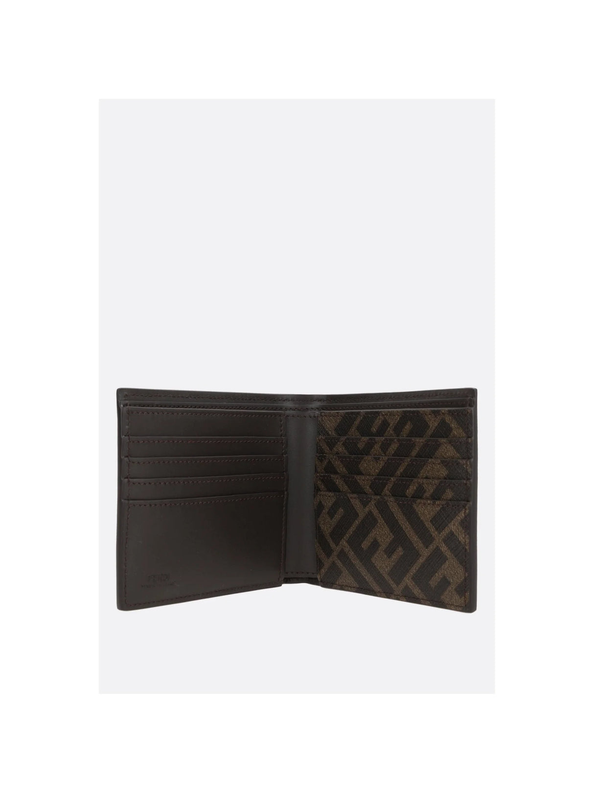 Smooth Leather Coated Canvas Billfold Wallet-FENDI-JOHN JULIA