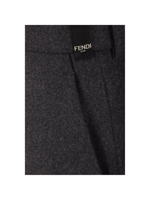 Straight-Leg Stretch Cashmere Trousers-FENDI-JOHN JULIA