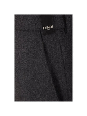 Straight-Leg Stretch Cashmere Trousers-FENDI-JOHN JULIA