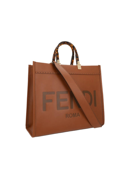 Sunshine Medium Smooth Leather Tote Bag-FENDI-JOHN JULIA