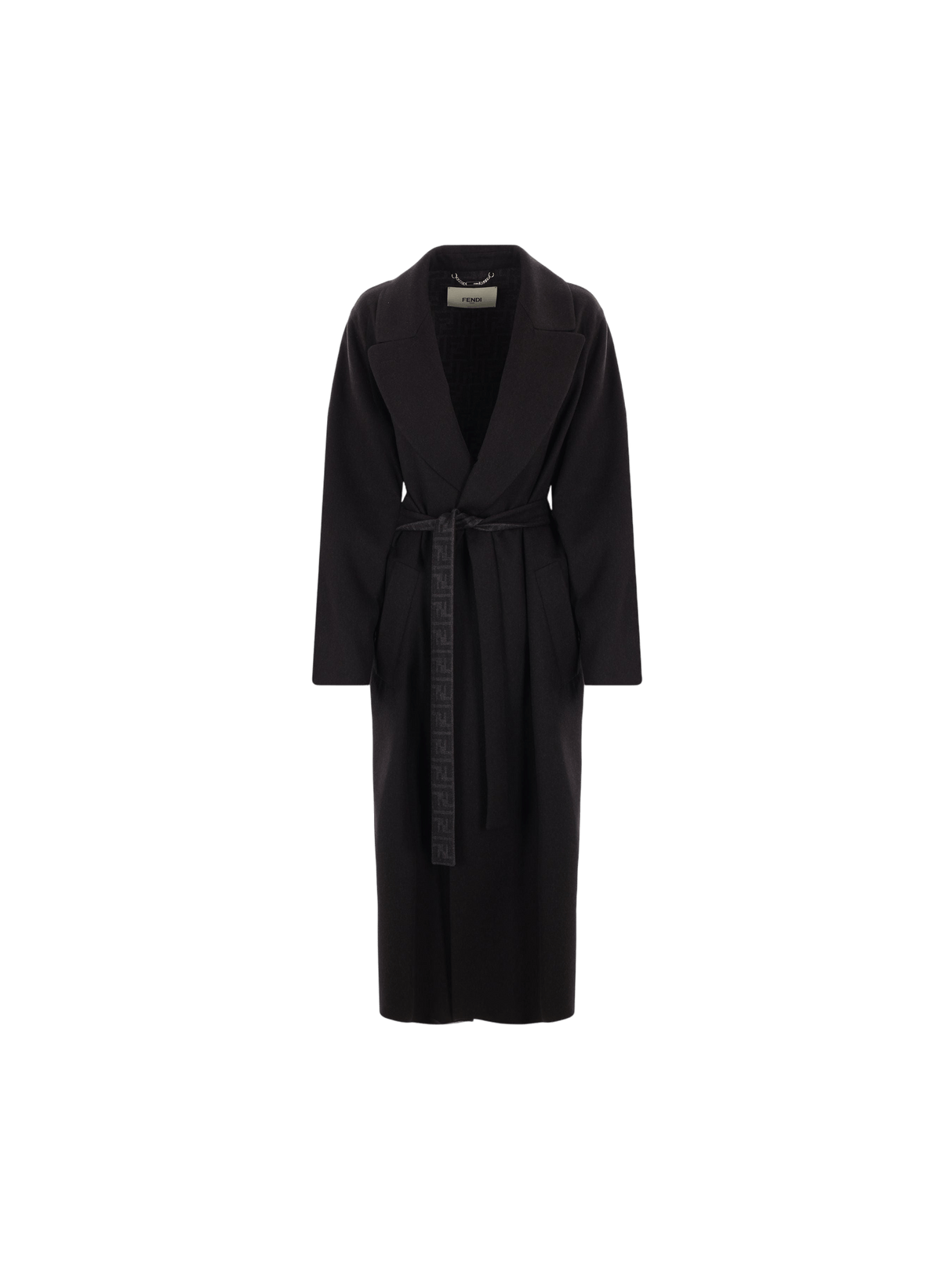 FENDI-Wool Wrap Coat-JOHN JULIA