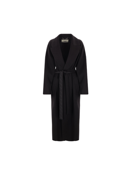 FENDI-Wool Wrap Coat-JOHN JULIA