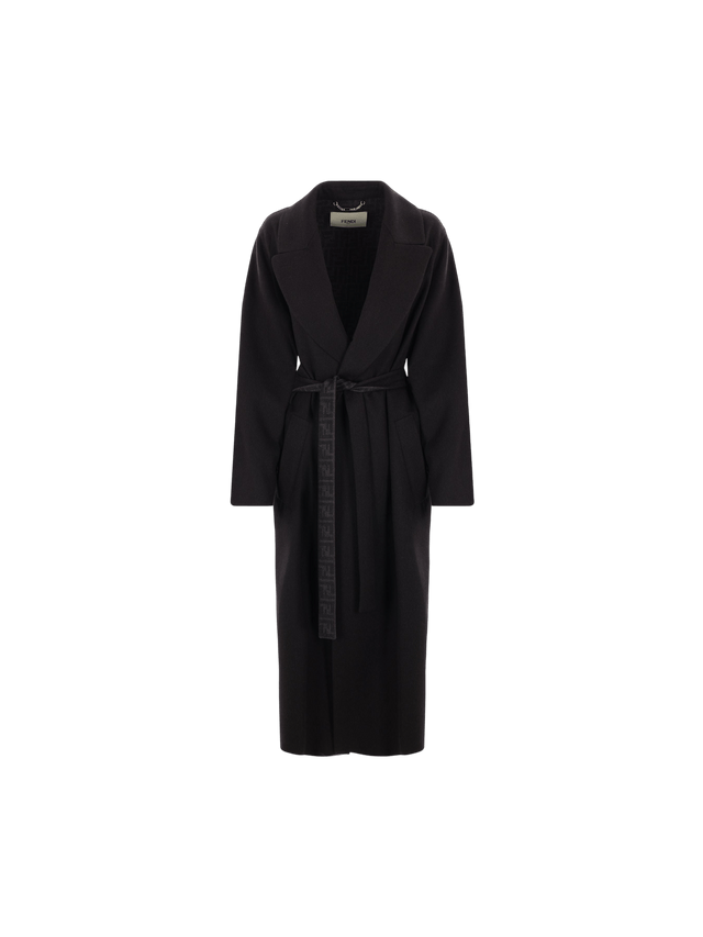 FENDI-Wool Wrap Coat-JOHN JULIA