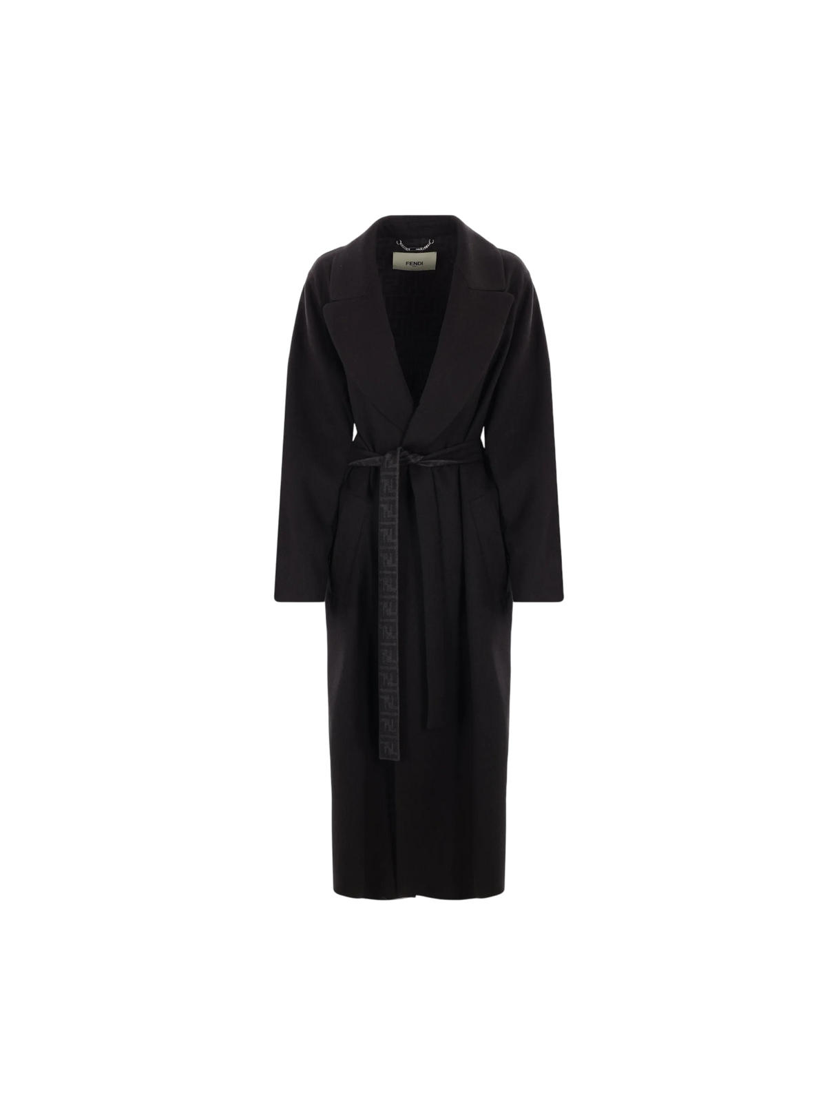 FENDI-Wool Wrap Coat-JOHN JULIA