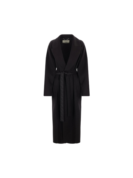 FENDI-Wool Wrap Coat-JOHN JULIA