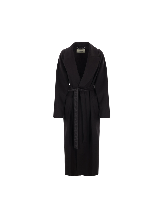 FENDI-Wool Wrap Coat-JOHN JULIA