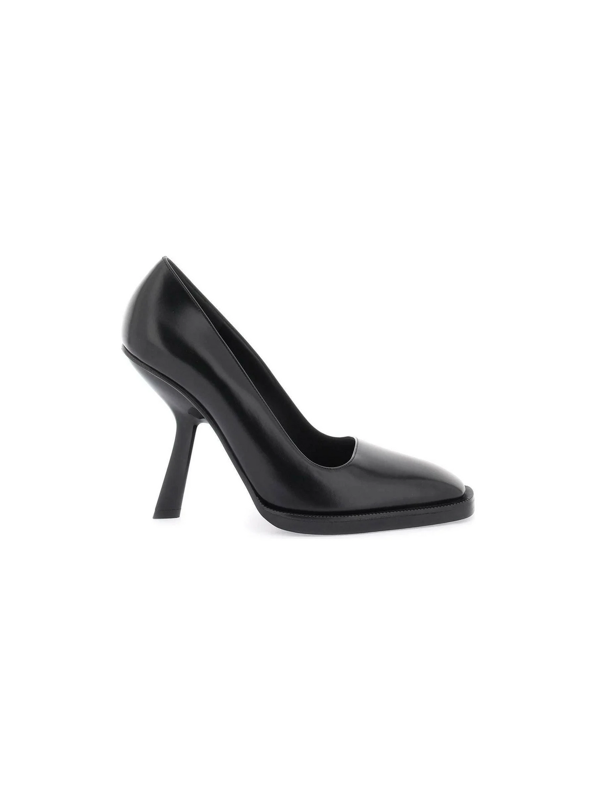 Black Anser x5 105MM Shaped Heel Leather Pumps FERRAGAMO JOHN JULIA.