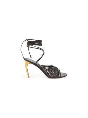 Atena Curved Heel Leather Sandals.