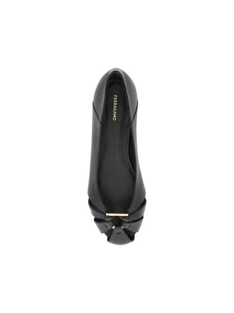 Aurelie Gancini Ornament Leather Ballet Flats.