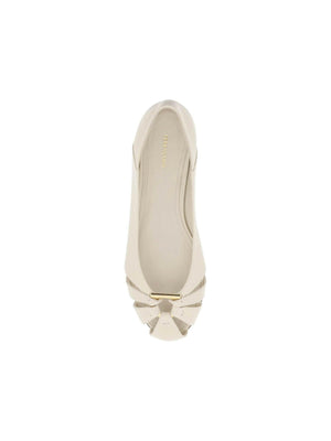 Aurelie Gancini Ornament Leather Ballet Flats.