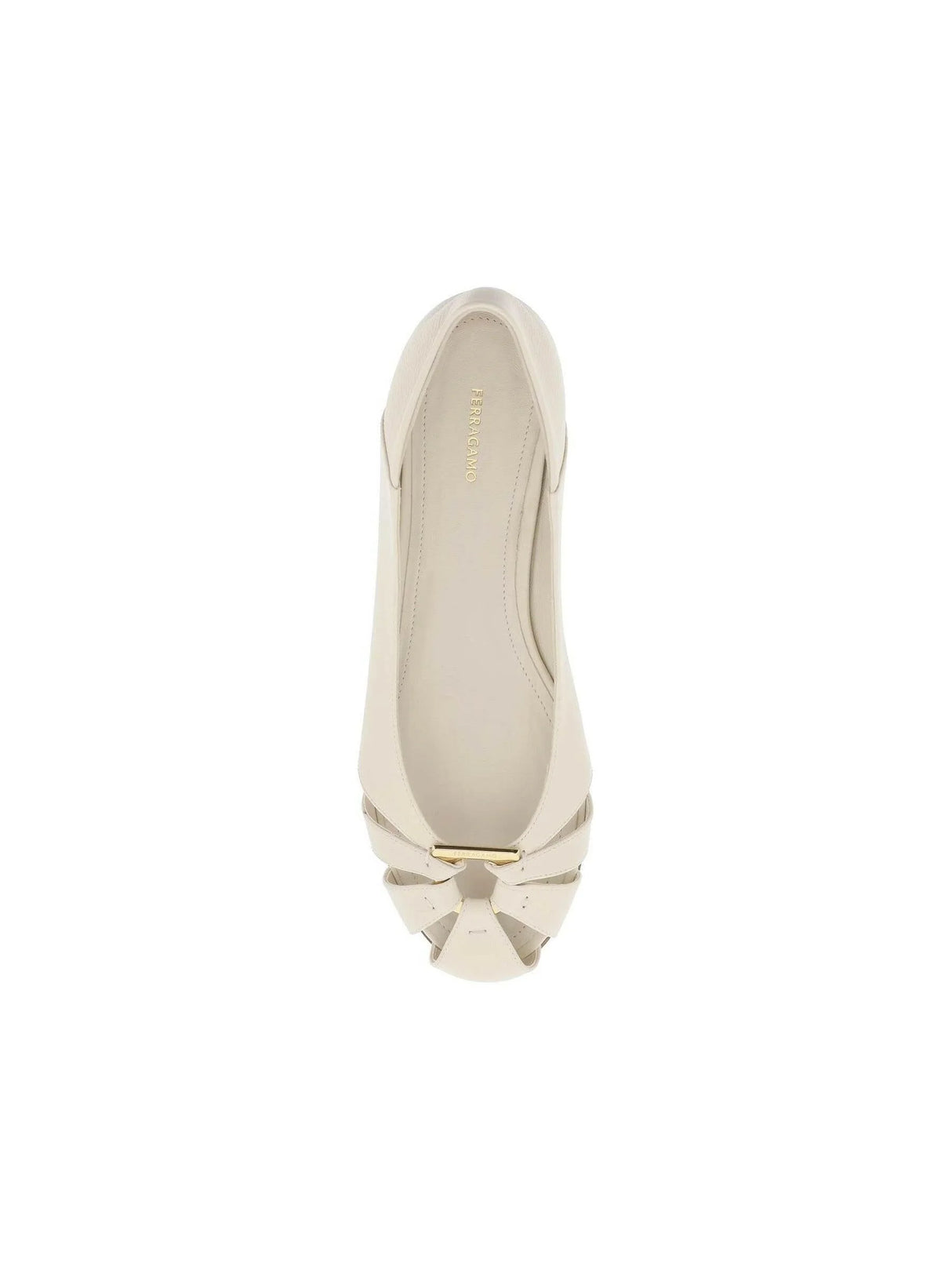 Aurelie Gancini Ornament Leather Ballet Flats.