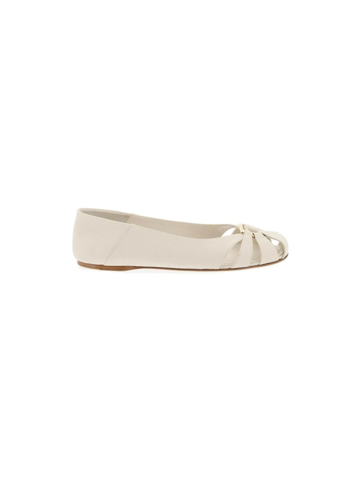 Aurelie Gancini Ornament Leather Ballet Flats.