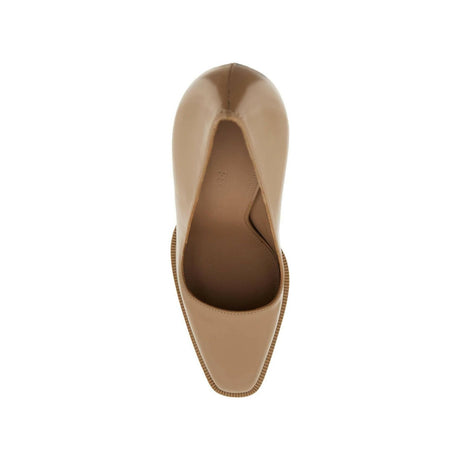 Beige Anser x5 105MM Shaped Heel Leather Pumps FERRAGAMO JOHN JULIA.