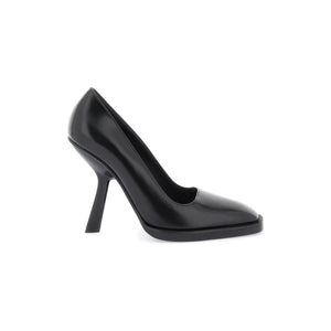 Black Anser x5 105MM Shaped Heel Leather Pumps FERRAGAMO JOHN JULIA.