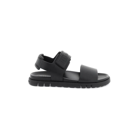 Black Double Strap Sports-Inspired Sandals FERRAGAMO JOHN JULIA.