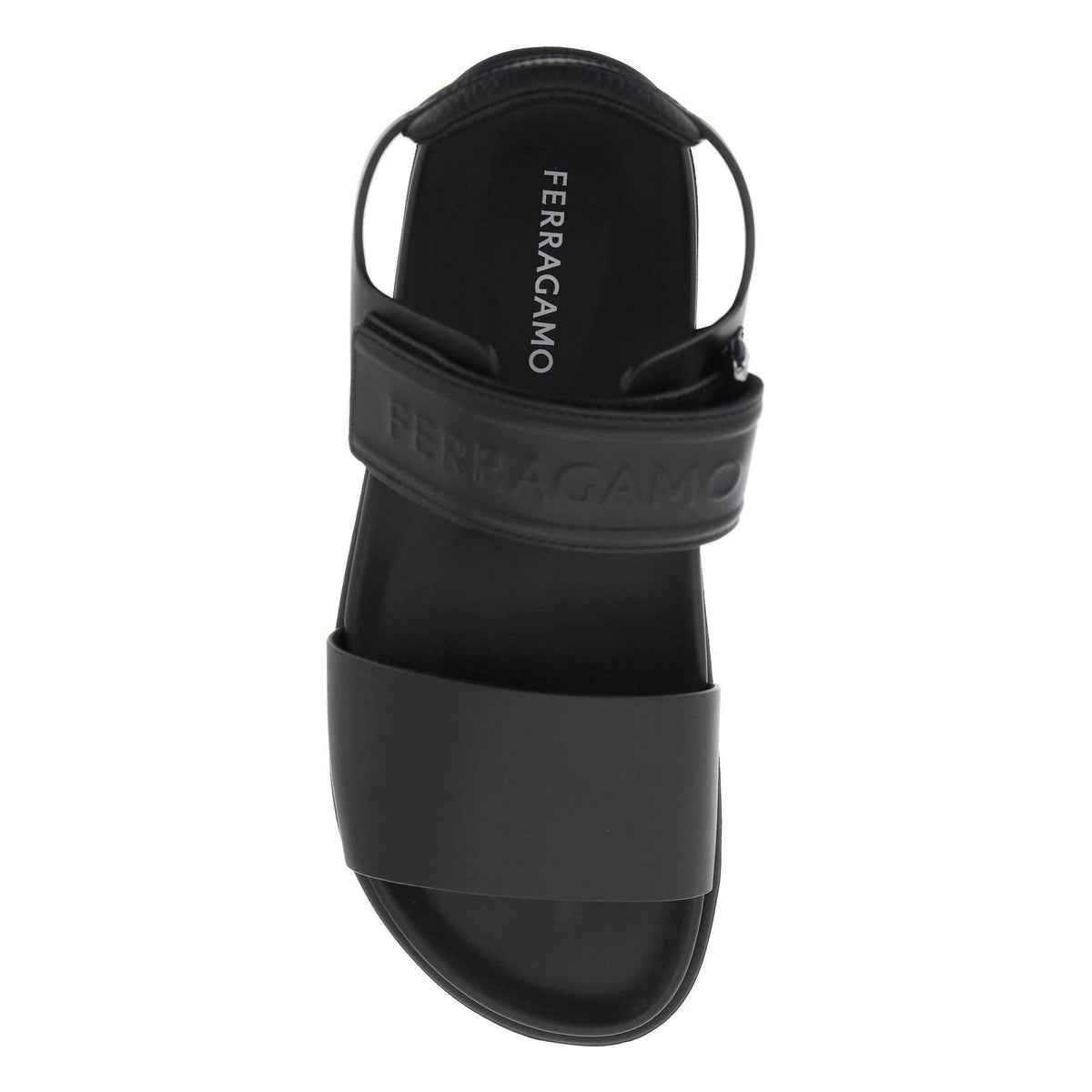 Black Double Strap Sports-Inspired Sandals FERRAGAMO JOHN JULIA.