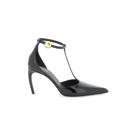 Black Odette Patent Leather T-Strap Pumps FERRAGAMO JOHN JULIA.