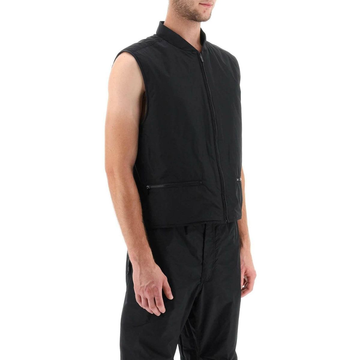FERRAGAMO - Black Recycled-Polyester Vest - JOHN JULIA
