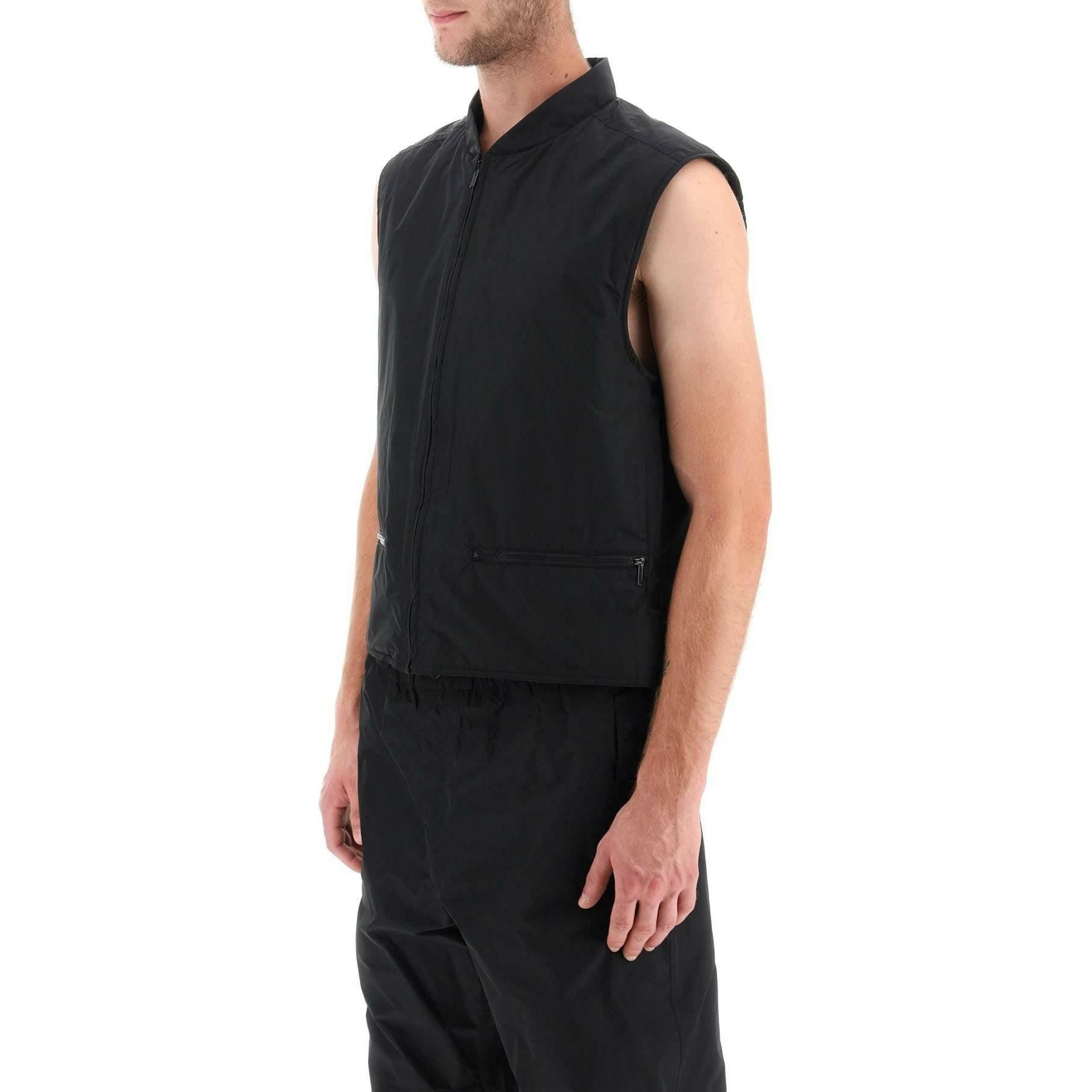 Black Recycled-Polyester Vest FERRAGAMO JOHN JULIA.