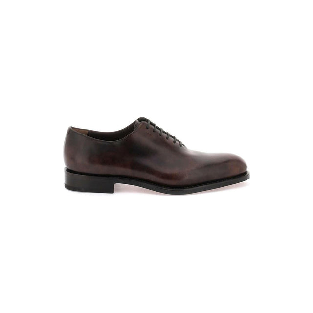 Brown Tramezza Plain Toe Leather Oxford FERRAGAMO JOHN JULIA.