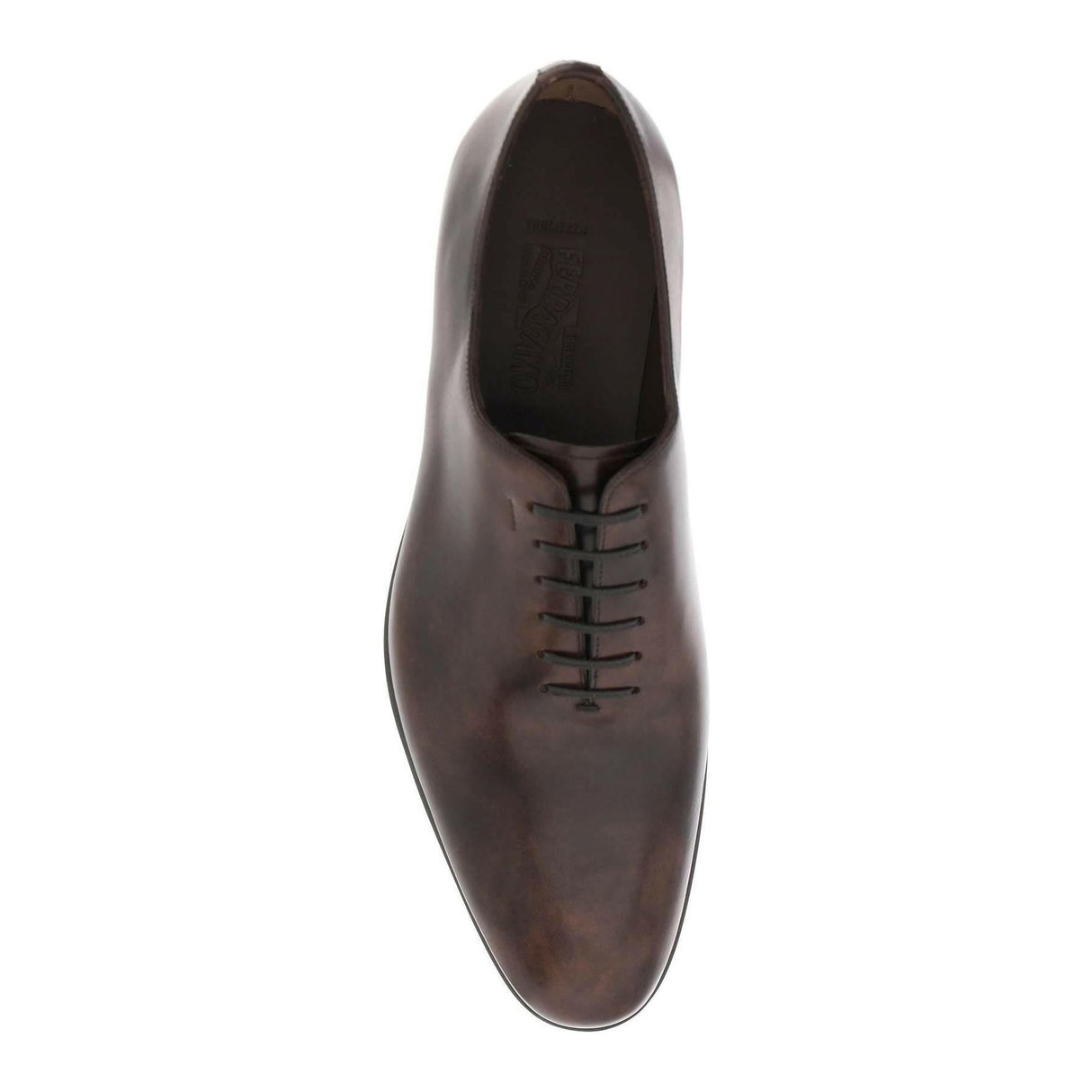 Brown Tramezza Plain Toe Leather Oxford FERRAGAMO JOHN JULIA.