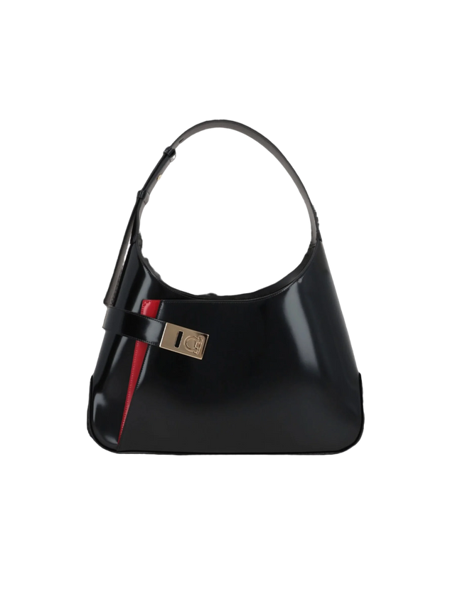 Brushed Leather Arch Hobo Bag-FERRAGAMO-JOHN JULIA