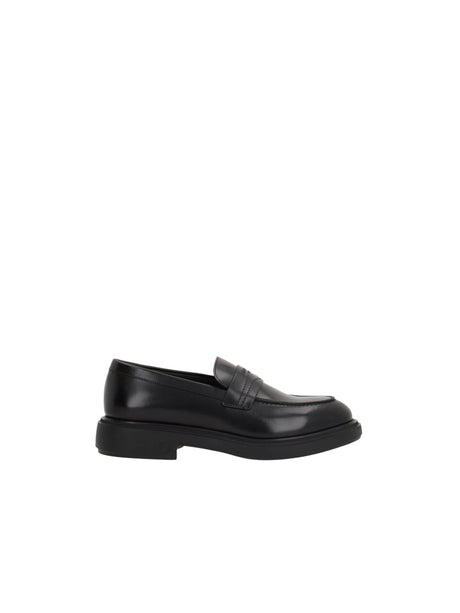 FERRAGAMO-Caligola Smooth Leather Penny Loafers-JOHN JULIA