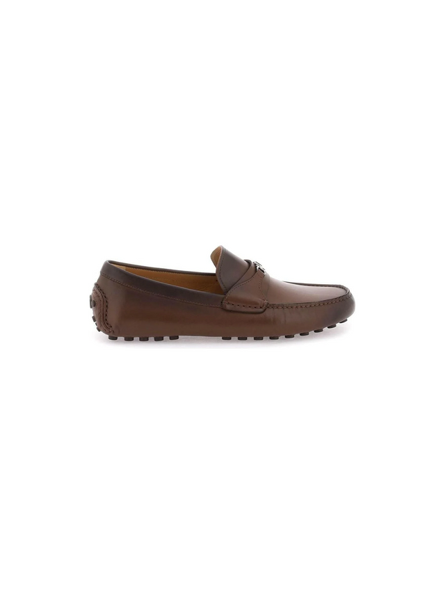 Cocoa Brown Gancini Leather Loafers FERRAGAMO JOHN JULIA.