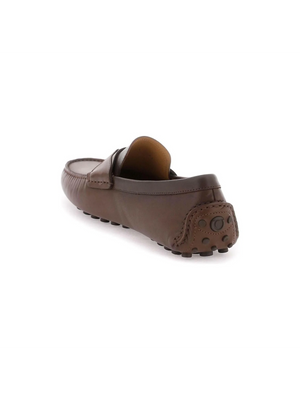 Cocoa Brown Gancini Leather Loafers FERRAGAMO JOHN JULIA.