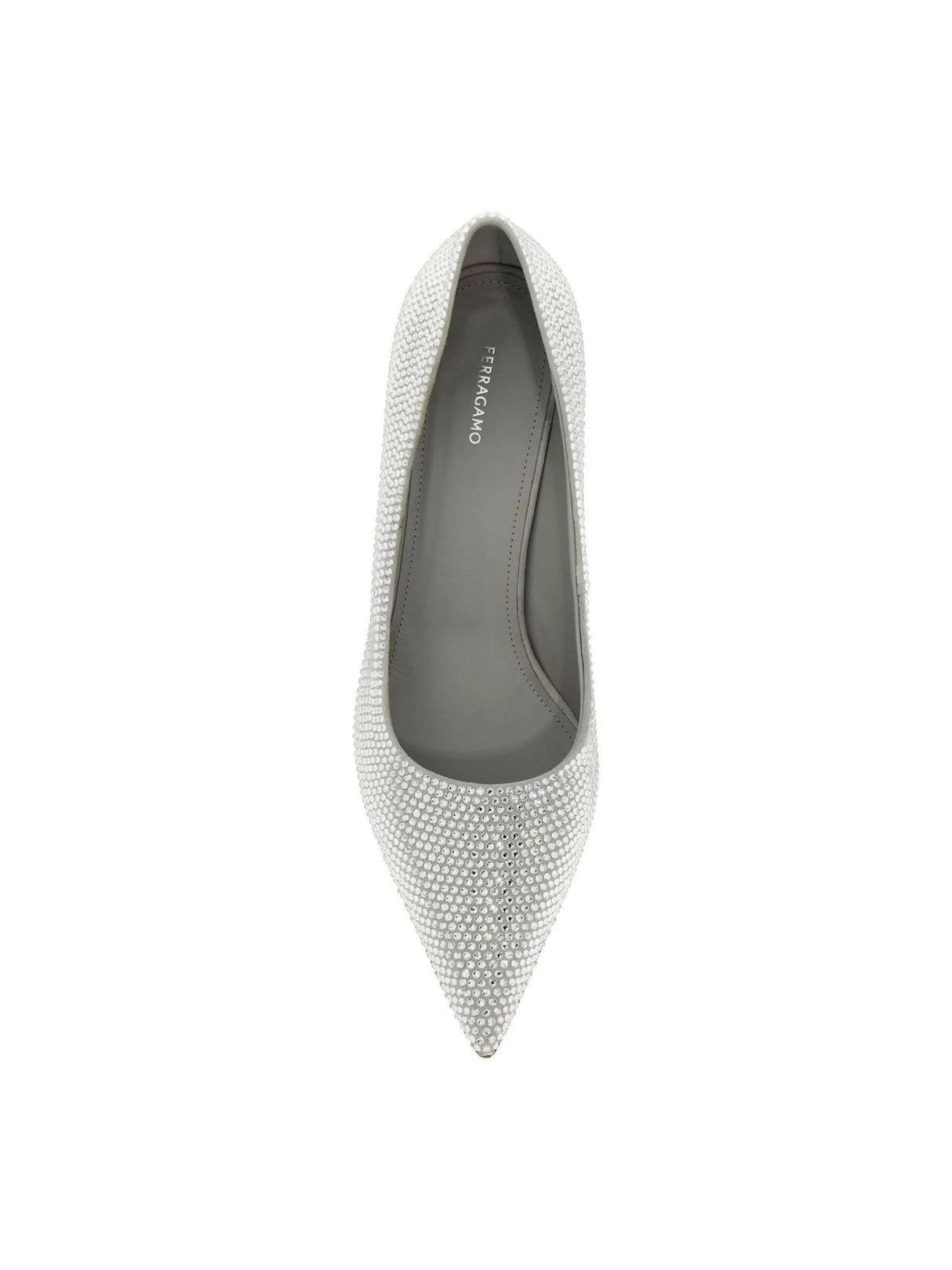 FERRAGAMO-Crystal Embellished Pointed Toe Pumps-JOHN JULIA